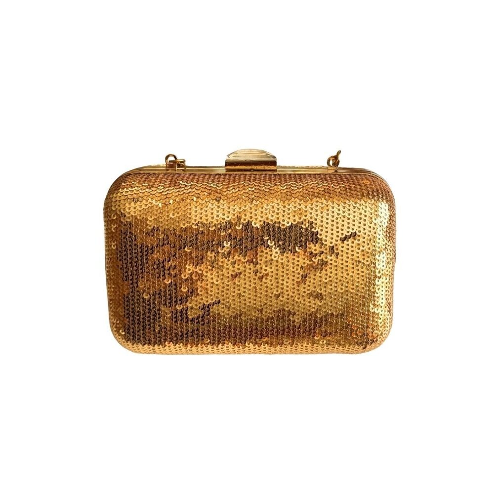 BCBGMAXAZRIA - Sequin-Embellished Hardcase Clutch